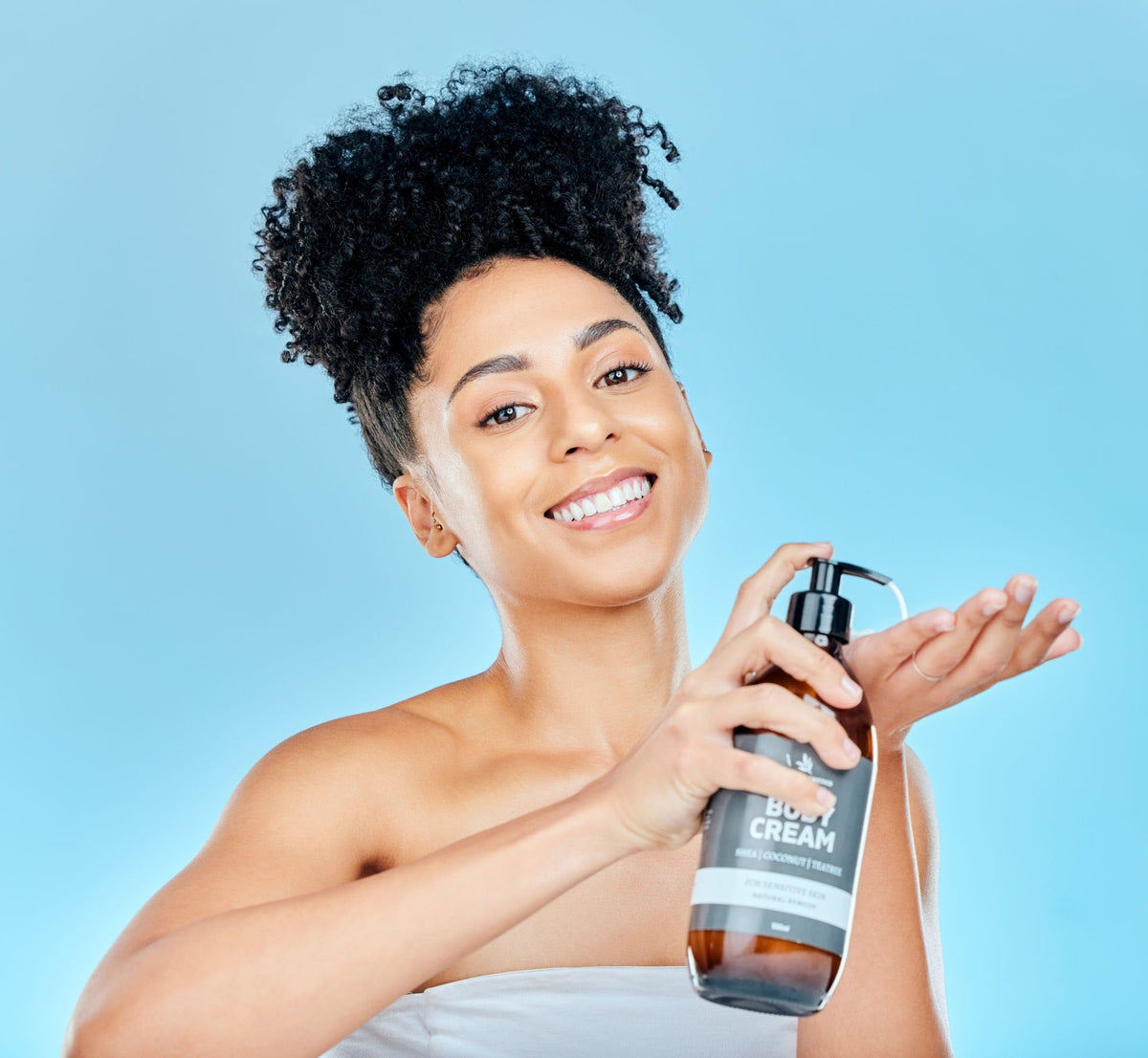 Authentic Korean body moisturiser bottle applied for hydrating skincare in Kenya