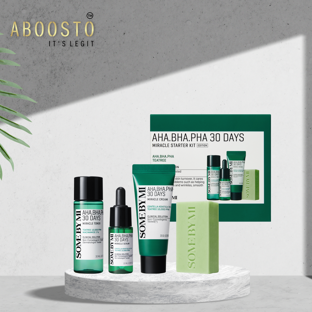 AHA-BHA-PHA 30 DAYS MIRACLE STARTER KIT [Cleansing Bar 30g, Toner 30ml, Serum 10ml, Cream 20g]