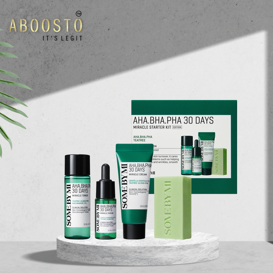 AHA-BHA-PHA 30 DAYS MIRACLE STARTER KIT [Cleansing Bar 30g, Toner 30ml, Serum 10ml, Cream 20g]