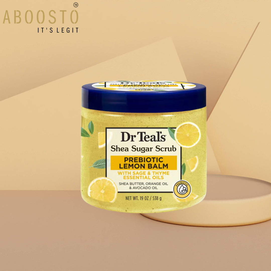 DR TEAL`S SHEA SUGAR SCRUB PREBIOTIC LEMON BALM 19 OZ