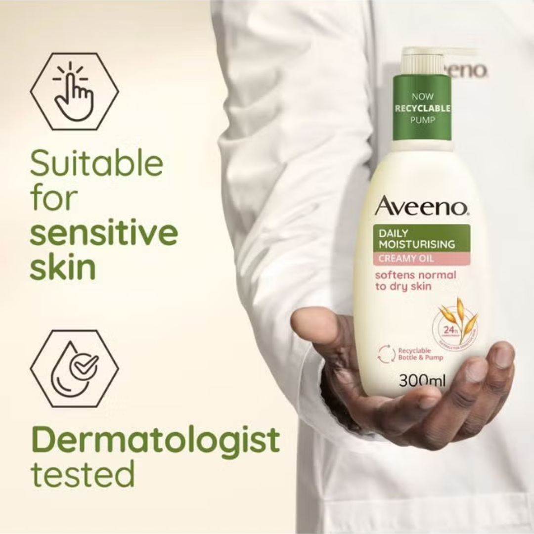 AVEENO DAILY MOIST CREAMY OIL NORMAL TO DRY SKIN 300ML