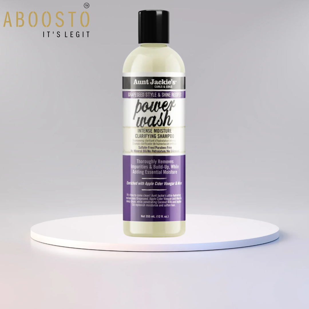 AUNT JACKIE`S GRAPESEED POWER WASH INTENSE MOISTURE CLARIFYING SHAMPOO 12OZ